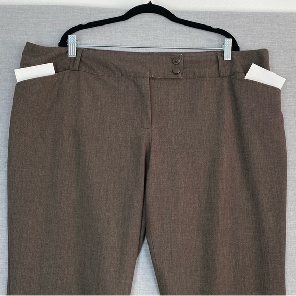 Reitmans Plus Petites Dress Pants Sz  20P Brown Bootcut Pockets - Picture 3 of 12